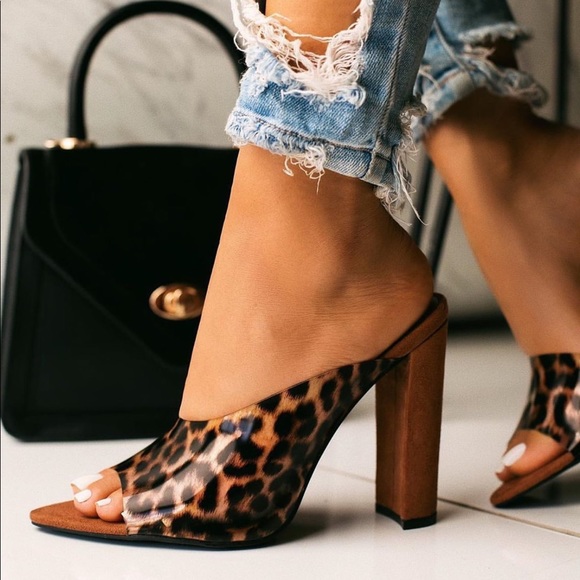 Shoes - "CASSIE" Mule - Leopard